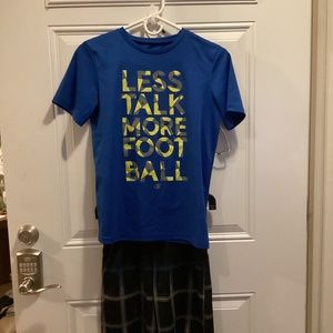 Boys S- Tony Hawk shorts with a champion dry fit shirt